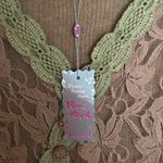 Pretty Angel  Brown lace poncho-style blouse with green details, elegant Photo 11