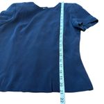 Dana Buchman ‎ NWT 100% Silk Dark Navy Short Sleeve Button-up Back Blouse Size 6 Photo 8