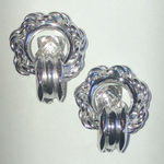 Sperry  Brand Vintage Silver Tone Twisted Rope Boho Earrings Photo 0