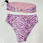 PacSun  Salero Swim | Purple Zebra Print Strapless Bikini NWT M Photo 3