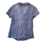 Sunny Leigh Women's Blue Y2K Crinkle Blouse Size Medium Petite Photo 3