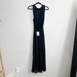 Reformation  | NWT Portia Scarf High Draped Neck Open Cowl Back Midi Dress Black Photo 5