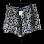 Free People  Navy Floral High Waist Shorts Photo 0