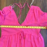 Mustard Seed Fuchsia V-Neck Mini Dress with Tie Photo 8