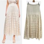 Cami NYC Roxana Silk Skirt Maxi Long Silk Stripe Beige Cream Size Medium Photo 1