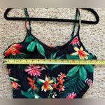 Derek Heart  Jumpsuit Hawaiian Floral Tropical Black Spaghetti Straps Size Large Photo 4