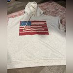 Fantastic Fawn  Gray Hoodie with American Flag Design Photo 4