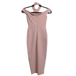 Nookie  Hollywood Midi Dress Blush Pink Off the Shoulder Cutout Choker XS New Photo 3
