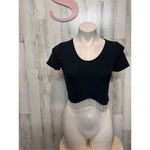 Love j Julia by  Pearl Hem Black Crop Top Small Photo 2