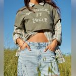 American Eagle  Boyfriend 90s Baggy Mid Thigh Denim Shorts / Indigo Blue, Size 6 Photo 9