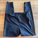 Zyia  Active Black Speed Derby Stripe 7/8 Hi Rise Leggings Photo 1