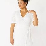 Draper James RSVP Puff Sleeve Wrap Dress Ruffled Striped Size: Small Photo 0