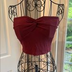 SheIn Burgundy ribbed with front tube top Photo 1