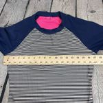 GAP Striped Navy Blue Pink Long Sleeve Athletic Top size Medium Photo 9