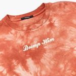 Forever 21 Dump Him Graphic Tie-Dye Oversized Tee T-Shirt Brown/Orange Size S NEW Photo 1