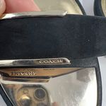 Coach Hampton Black Leather Heels Gold Buckle Detail ankle strap US Size 9.5B Photo 4