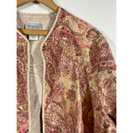 Catherines Maggie Barnes Blazer Jacket Brocade Pink Paisley Romantic Cottage 2X Photo 4