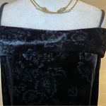 XScape Elegant Black Velvet Off-Shoulder Top Floral Detail Medium Y2K Photo 6