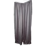 Madewell NWT Straight Leg Full Length Satin Pants Pull On Gray Womans Sz Medium Photo 3