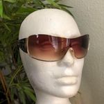2000s Y2K Baddie Black Brown ombre gold tiny vintage statement piece sunglasses rhinestone details Photo 3