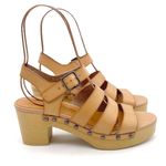 J.Crew The Chloe Clog Platform Strappy Sandal in Saddle Tan Faux Leather Size 7 Photo 2