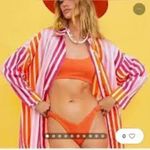 Beach Riot Alexa Top in Sunset Stripes Pink Orange Button Up Photo 3
