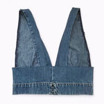 Reworked Denim Crop Top Blue Photo 1
