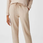 Eileen Fisher Tan Track Pants High-Waisted Straight Leg 100% Organic Cotton Photo 0