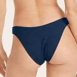 J.Crew Textured Curved Waist Cheeky Bikini Bottom BC050 Navy Blue Photo 0