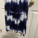 Chris & Carol  Plus Navy Blue Tie Dye Spaghetti Strap Summer Dress Tiered Midi 1X Photo 5