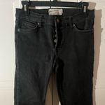 Free People  Black Skinny Jeans with fringe bottoms Photo 1