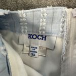 Koch Ruffle Sleeve Cropped Top Size X-Small Blue Stripe V-Neck Photo 5