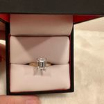 Emerald cut engagement ring! 2.5 karat gold band solitaire ring! Forever 1! Photo 3
