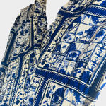 Anthropologie Maeve Waistless Blue White Printed Wide Leg Jumpsuit Size L Photo 8