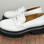 Maje NWT  White Leather Platform Loafers Chunky Lug Sole Women's Shoes Size 40 Photo 0