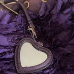 Juicy Couture Vintage 100% Silk Chiffon Ruffle Leather purple  DayDreamer Bow Bag Photo 11