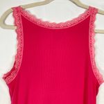 Old Navy  Y2K Womens L Pink Lace Trim Ribbed Fitted Tank Top Preppy Layering Photo 7