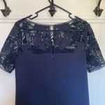 Ann Taylor  navy shift dress with lace sleeves and across top sz 6 EUC Photo 8