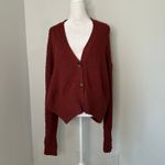 Free People rust red button front knit cardigan sweater size S Photo 1