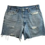 Levi's Levi’s 550 Sz 36 16 Shorts Cut Off Jean Destroyed Holes Boho Grunge Denim Ridged Photo 0