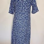 NoraCora Blue and White Floral Print Short Sleeve Midi Dress Size Small NEW Photo 5