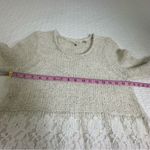 Anthropologie Wool Alpaca Blend Knitted & Knotted Felted Lace Ivory Cream Top Photo 7