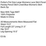 potter's pot Size Large Womens Lace Skirt Floral Paisley Pencil Skirt Lined Blue Women's Skirt Photo 3