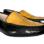 Vintage 80’s PATRIZIA PANCALDI Black & Gold Soft Leather Loafer Two Tone size 7 Photo 1