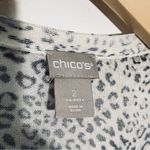  Animal-Print Ruched-Sleeve Cardigan Size Large Chico's Size‎ 2 Photo 5