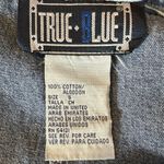 Vintage 90s True Blue Embroidered Flower Pinafore Denim Mini Dress Size Small Photo 3