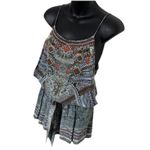 Camilla  Antique Batik Embellished Shoestring Playsuit Size Small 100%Silk Photo 4