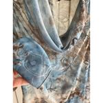 Petit Pois Draped cowl neck Doble mesh sheer art long sleeve blouse top, Size S Photo 3