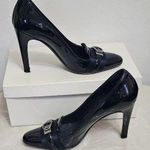 Gucci Pre-Owned Womens Black Polished Leather Pump Heels Size 7B Photo 0