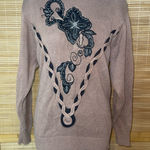 Vintage Cervelle tan black crew neck long sleeve sweater top shirt size large Photo 0